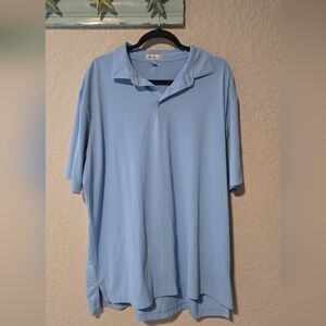 Peter Millar Blue Polo- Logo On Sleeve